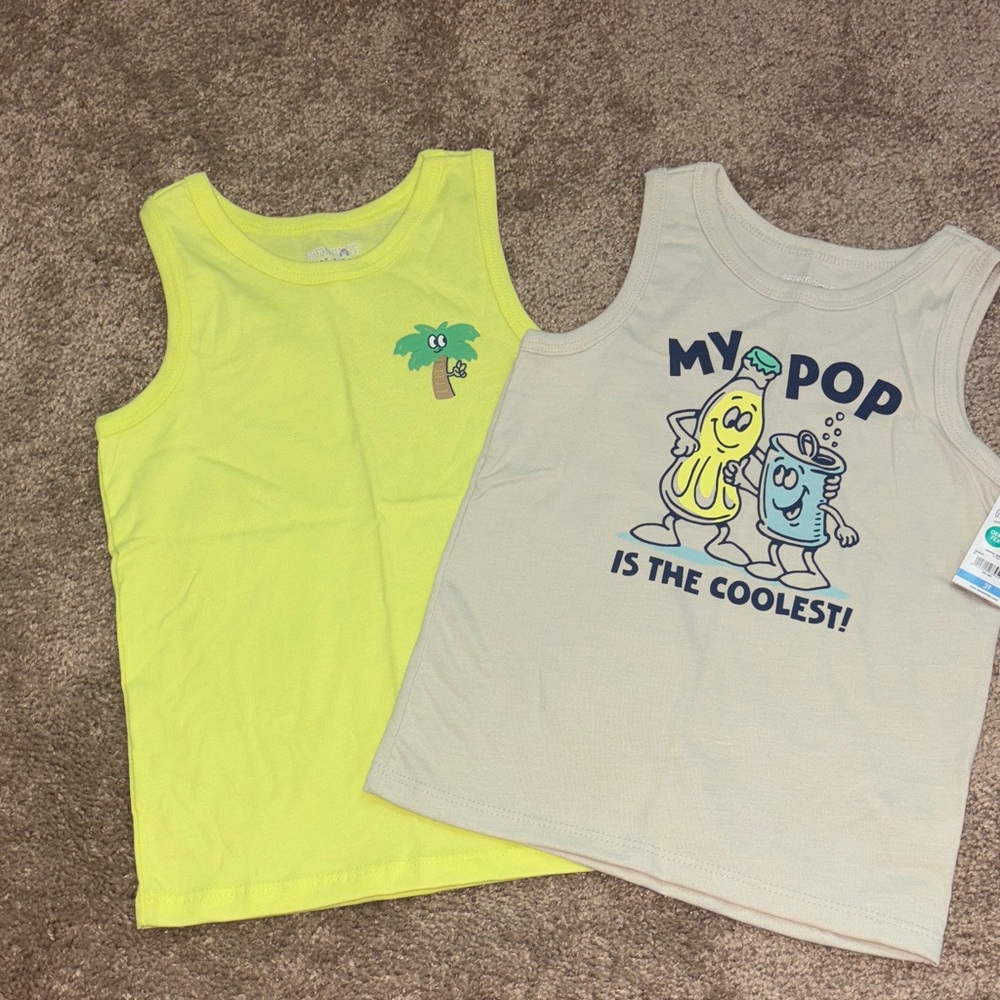 Garanimals Yellow and Gray Kids Tank Tops (2 pc bundle)